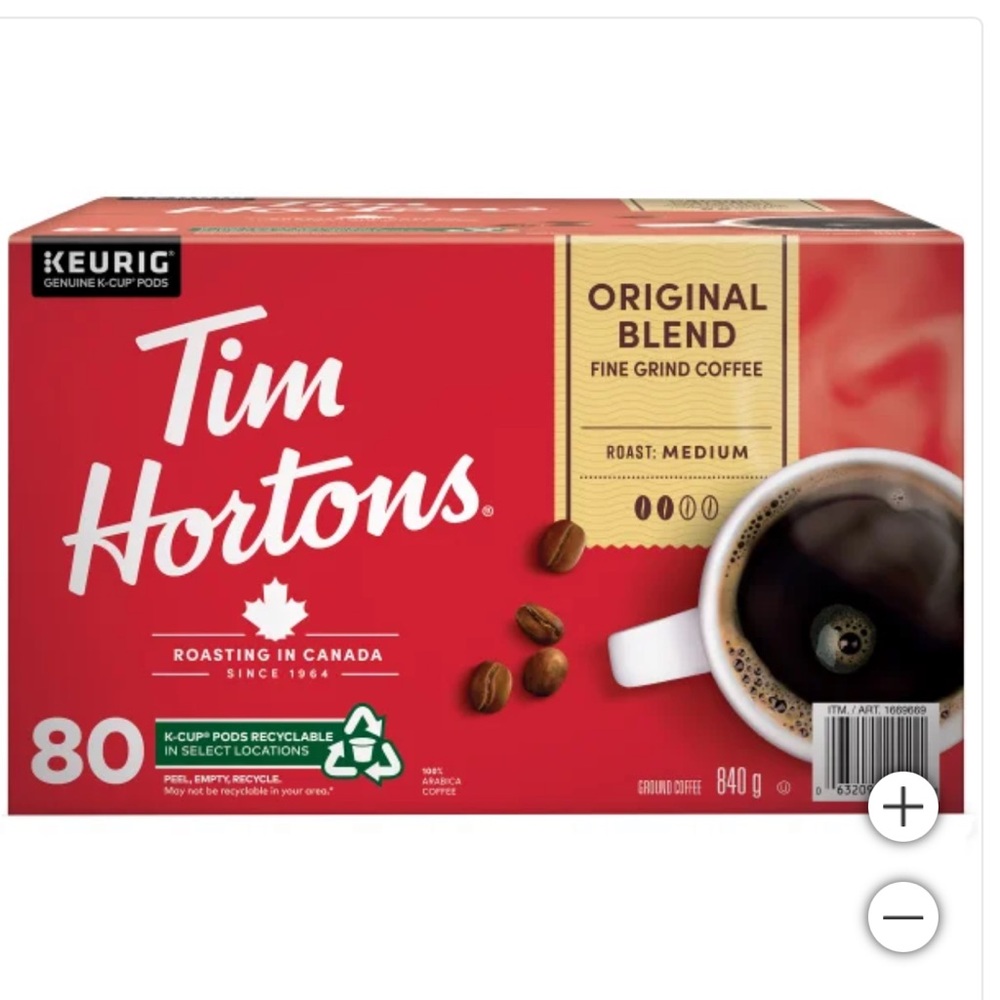 Tim Hortons Original Blend Coffee Pods 80 Count